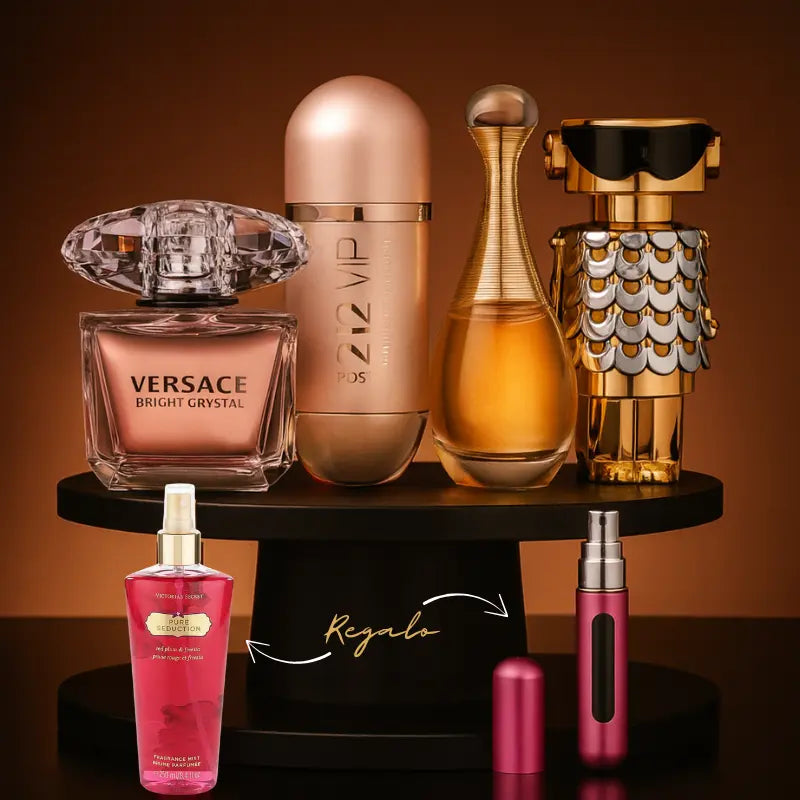 Set de 4 parfumuri | Jadore, 212 Vip Rose, Fame, Bright Crystal