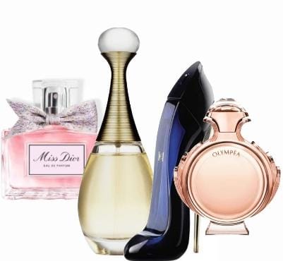 Set de 4 parfumuri | Miss Dior + J'adore + Good Girl + Olympéa – 100 ml