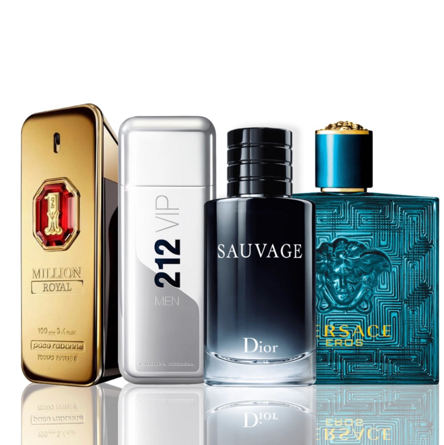 Set de 4 parfumuri | One Million Royal + 212 VIP Men + Sauvage Dior + Versace Eros 100 ml