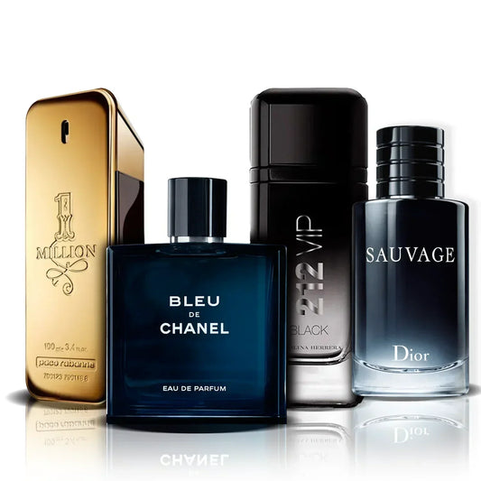 Set de 4 parfumuri | One Million, Bleu de Chanel, 212 VIP Black i Sauvage (100 ml)